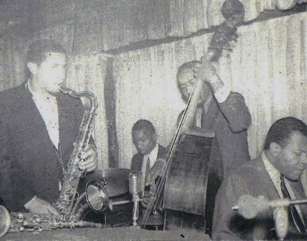 George Braith (ts), Alvin Queen (dm), Ernie Farrow (b), Larry Young (p), Blue Coronet, Brooklyn, NY, 1963 © Photo X, Collection Alvin Queen by courtesy