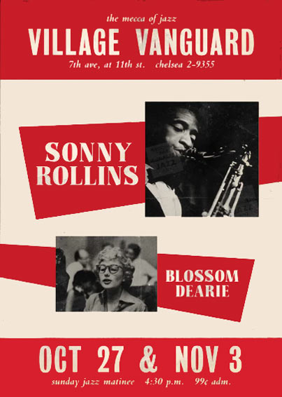 Affiche du concert de Sonny Rollins au Village Vanguard